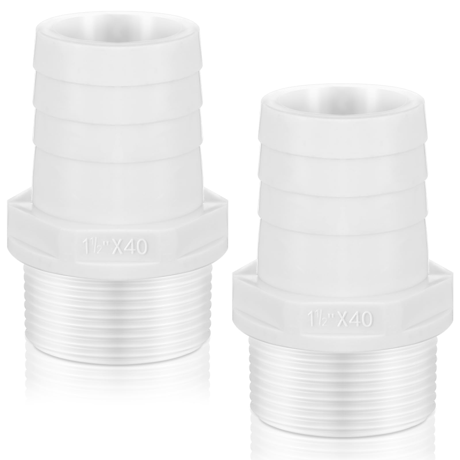 Innconee 2 Pieces Pool PVC Fitting Tube Fitting Adapter Barbed Hose Fittings Barbed x NPT Male for Industrial Tube Portable Water Garden Kitchen Hose