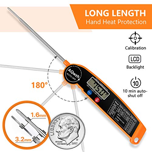 Aqwzh Pro Tp01 Digital Meat Thermometer For Kitchen Bbq Grill Temperature (Orange) #TOP1