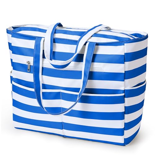 KALIDI Große Strandtasche Damen mit Wasserdichter Fronttasche, 40L