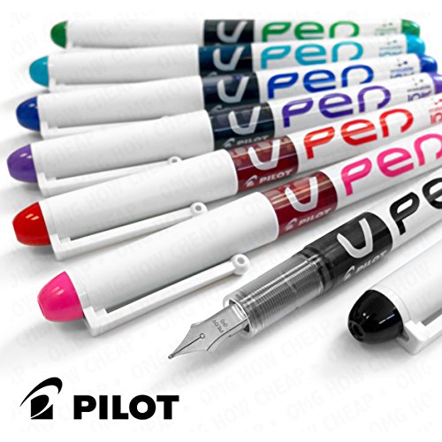Pilot V Pen - Disposable Erasable Fountain Pen - Assorted 7 Pack
