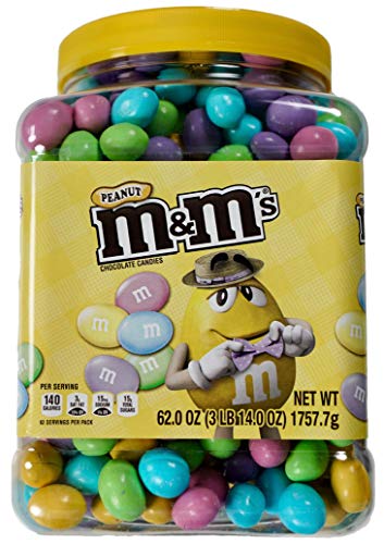 M&M's Peanut Chocolate Easter Candy Jar 62 oz/1757.7 g