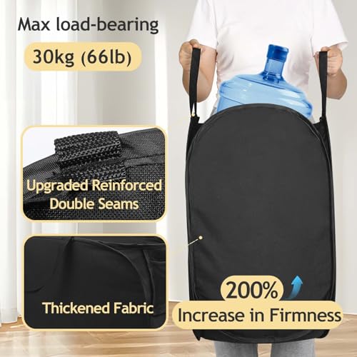 Image of Upgraded Pop-up Laundry Hamper 2 Pack, 70L(18.5 Gal) Laundry Basket with Thickened 600D Oxford Fabric,2.4X Denser Mesh Side Pocket, 0.2mm Added Thickness Steel Frame, Easy to Open and Fold for Storage