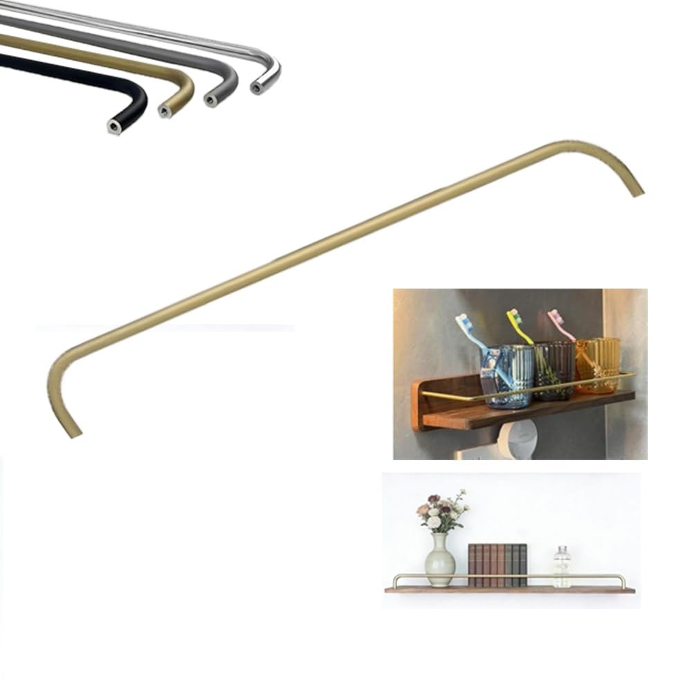 SVBVRFEEW Aluminum Rail Shoe Rack Guardrail Round Tube Shelf Railing Tipping Gallery Rails Set with Screws Shelves Guard Fence Customizable(Bronze,22in/55.9cm)
