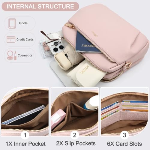 Image of Crossbody Bag for Women Vegan Leather Handbag Purse Anti Theft RFID