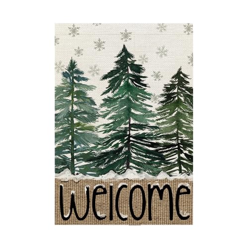 CROWNED BEAUTY Christmas Winter Garden Flag 12x18 Inch Double Sided