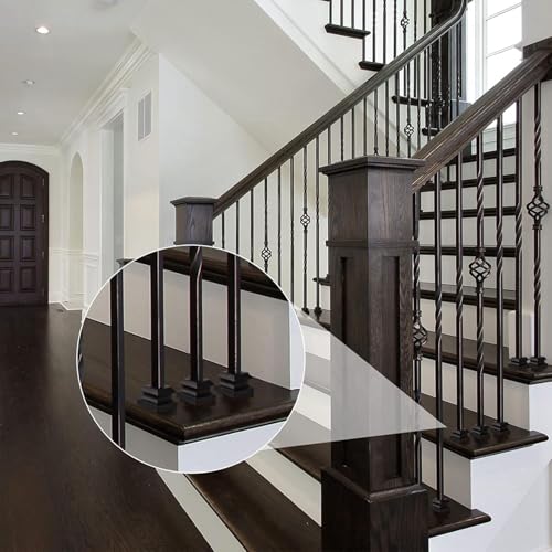 Chaussures d'escalier plates en fer 1/2 pouce pour masquer les fixations de balustres - 4