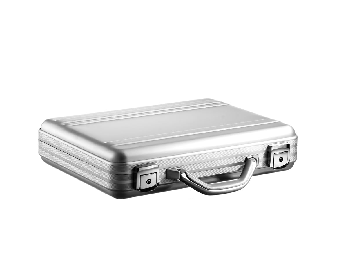 Premium-Aluminium-Aktentasche, mittelgroß, sicherer, Leichter, langlebiger, multifunktionaler Aufbewahrungskoffer mit Schaumstoff-Innenseite für Profis, 39,0 x 29,0 x 8,0 cm (innenM.)