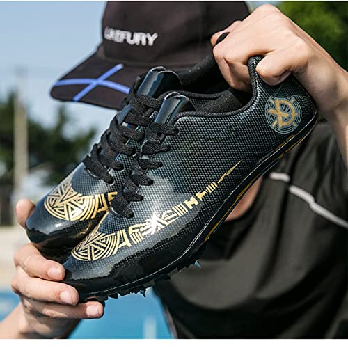 Mens Womens Boys Girls Track and Field Nail Shoes Breathable Track Spikes Distance Running Shoes for Kids 100- to 400-meter Races Sprinting Match (Color : F, Size : 9 Women/7.5 Men)2