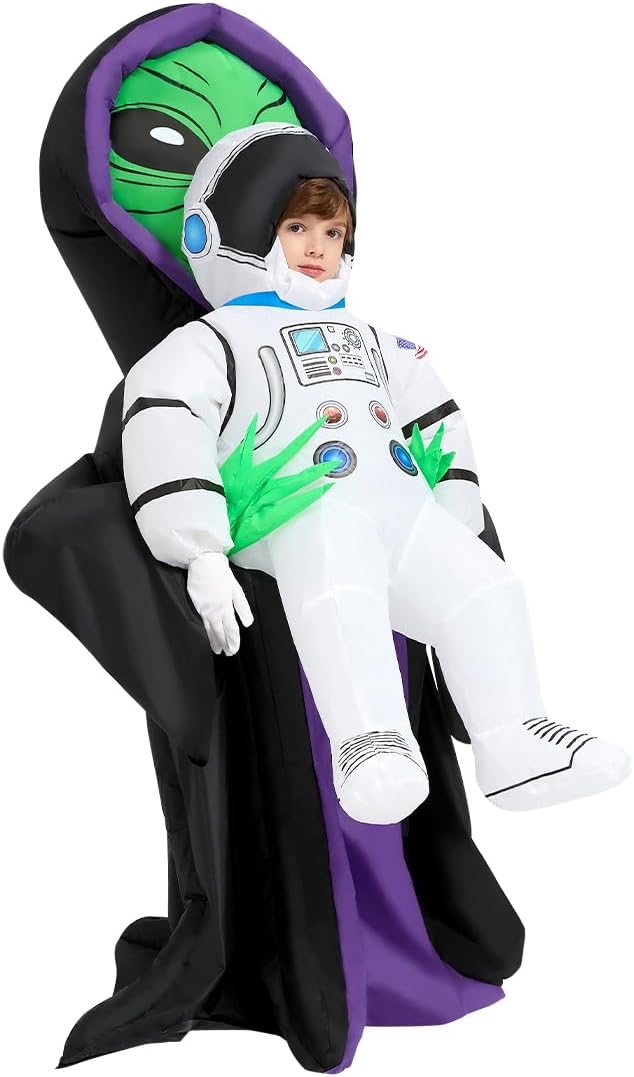 GOOSH Alien Costume Halloween Inflatable Costume for Kids Boys Girls Blow up for Parade Party Cosplay