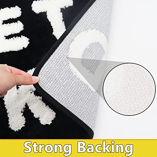 Firecos Get Naked Badematte Fußmatte rutschfeste Türmatte Fussmatte Microfiber Badezimmermatte Badewanne Duschteppich Badteppich für Badezimmerdekoration (Schwarz und Weiß, 50x80cm)