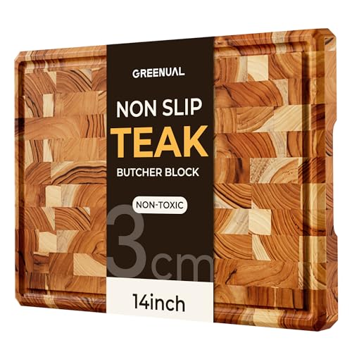 Tabla de Cortar de Madera de Teca End Grain 14 pulgadas miniatura 1
