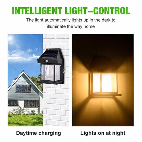 Image of Arto Solar Led Bulb Wall Light Lantern,Wireless Dusk to Dawn Porch Lights Fixture,Motion Sensor (3 Modes),Waterproof Exterior Lighting with Clear Panel for Outdoor,Garden,Patio,Yard,Auto Chargeable