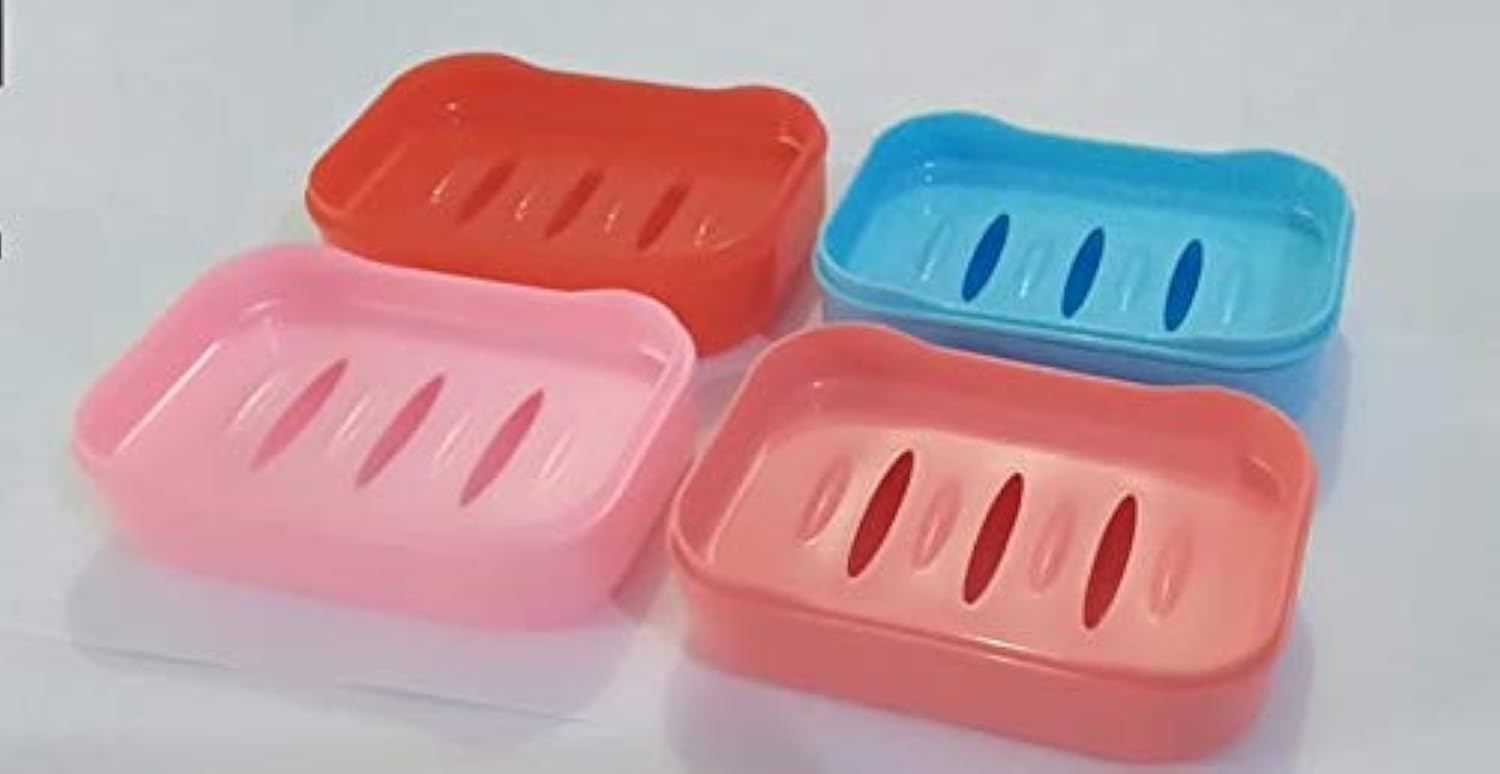 Fuscia Plastic Soap Case for Bathroom Soap Dish/Soap Case/Soap Stand Set of 4 (Standard Size, Multicolor) (B07KSBLCWS) Amazon Price History, Amazon Price Tracker