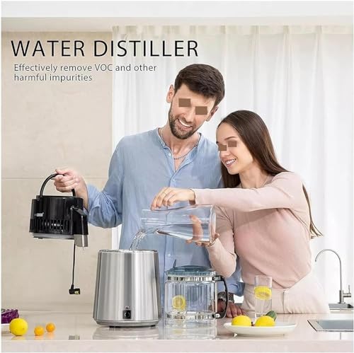 Water Distiller Countertop Water Distiller Filter Machine 4L Brushed 304 Stainless Steel Home Countertop Distiller Water Machine Listed Distilled Water Maker Distill Purifier to Make Clean Water - Image 3