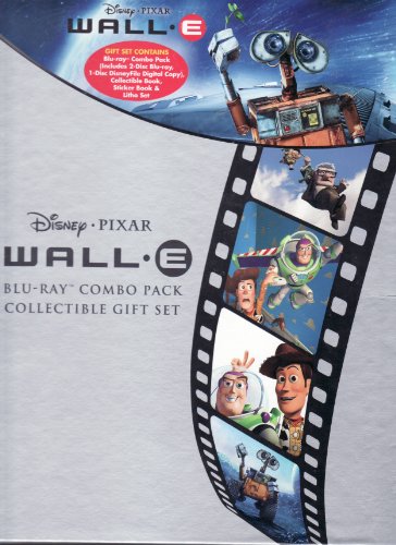 Wall-E Disney Pixar Blu-Ray Combo Pack Collectible Gift Set: Includes 2 Disc Blu-Ray, 1 Disc Disneyfile Digital Copy, Collectible Book, Sticker Book and Litho Set image 2