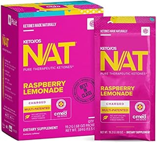 PRÜVIT Keto//OS NAT® Raspberry Lemonade Keto Supplements – Charged Exogenous Ketones - BHB Salts Ketogenic Supplement for Workout Energy Boost for Men and Women (20 Count)
