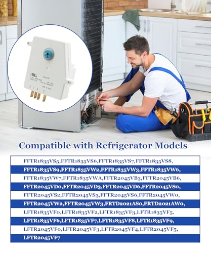Image of Replacement Refrigerator Defrost Timer #5304526183(6HOUR 40MIN) Fits For Frigidaire White Westinghouse Refrigerator LFTR1835VF LFTR2045VF,Replaces 5304522331,DHSH-640-2A,A12859004 /C,4960382,AP7014390