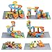 COUOMOXA Marble Run Building Block Set Gear Building Set Classic Big Building Blocks Dinosaur Garden Blocks Educational STEM Toy Bricks Set Kids Race Track Luxury Gift for Kids