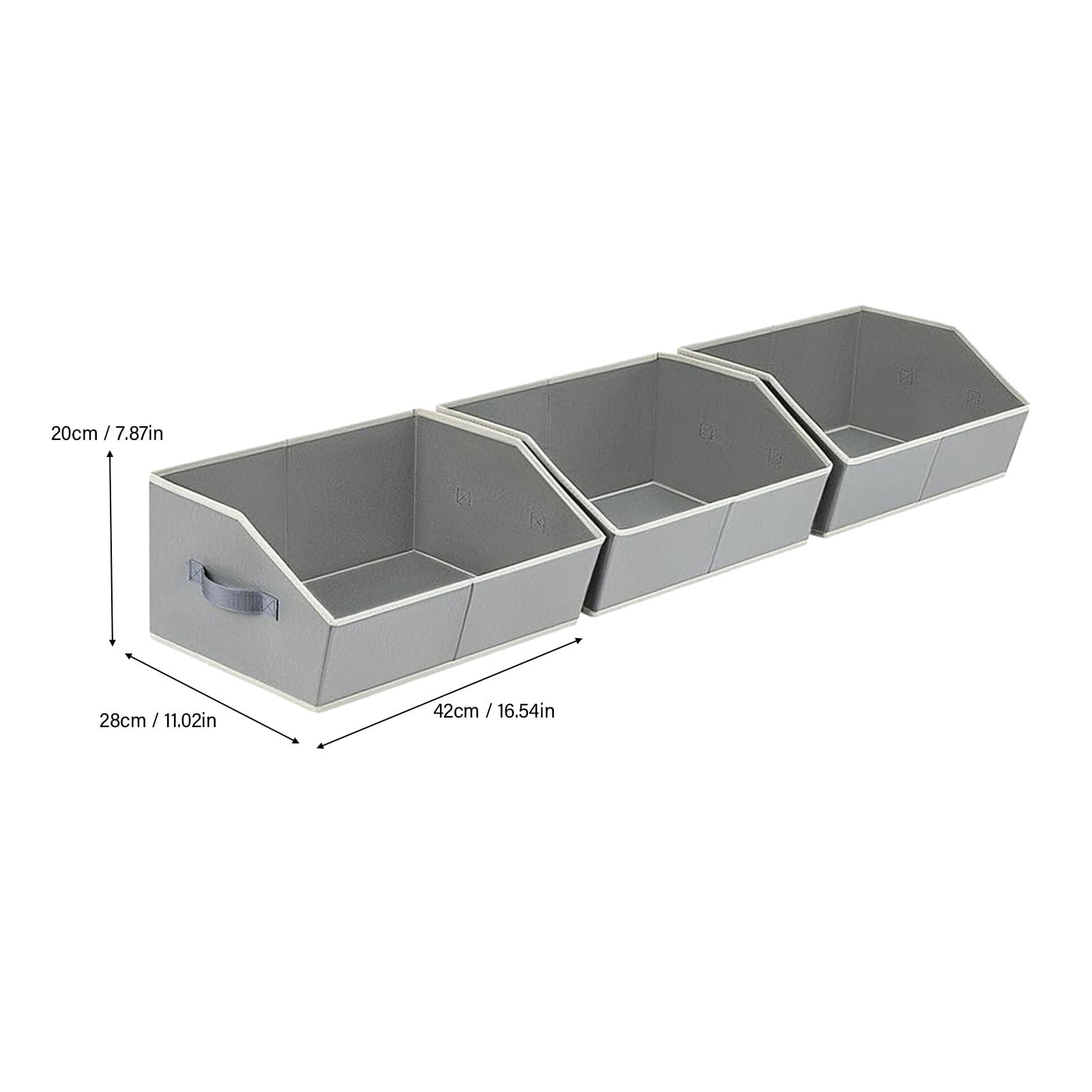 Alomejor Große Trapezförmige Schrank-Organizer, Stabile, Zusammenklappbare Aufbewahrungswürfel für Kleiderbox für Wohnzimmer, Schlafzimmer, Büro (Strukturiert)