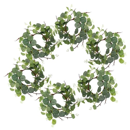 Mini couronnes vertes eucalyptus pour centre de table champetre et mariage