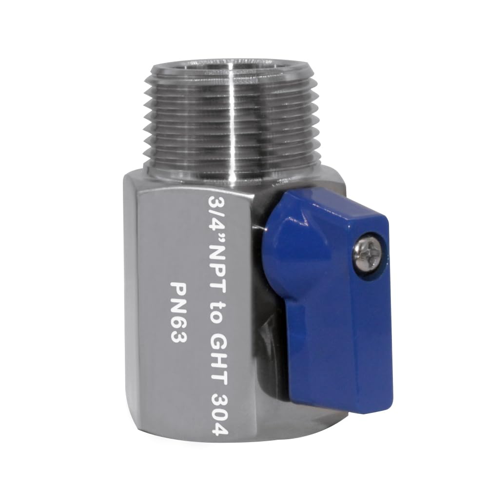 Beduan Valvola Di Chiusura In Acciaio Inox 304 Per Tubo Da Giardino – Filettatura GHT 3/4” Maschio/Femmina – Senza Piombo, Resistente Alla Corrosione - 3