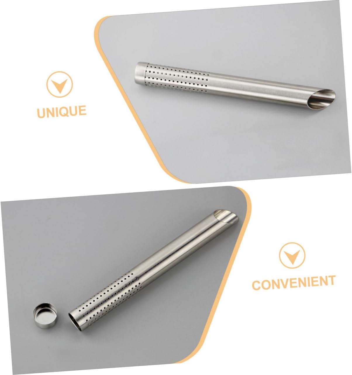 Amosfun Stainless Steel Long Tea Infuser with Unique Pipe Shape Versatile Tea Strainer for Brewing for Loose Tea Leaves and Various Teapots