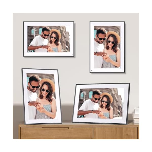 101 digital picture frame smart digital photo frame ips touch screen auto rotate slideshow load photo video from phone to 16gb digital frame via app email free cloud storage gift for mom dad  urban country home decor