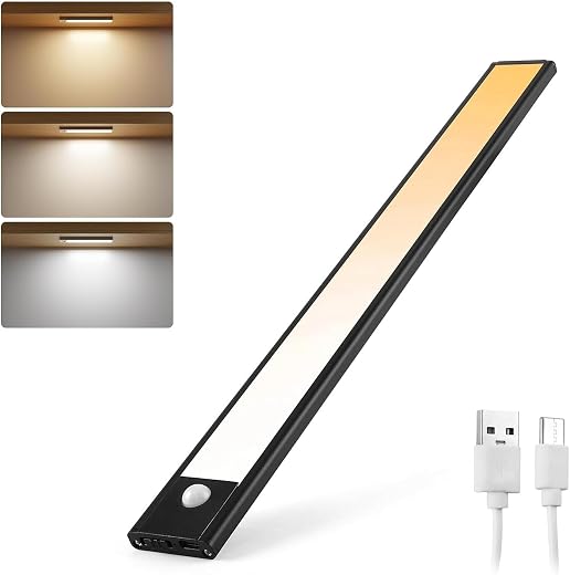 EZVALO Rechargeable Motion Sensor Led Light for Wardrobe 3 Color Modes Magnetic Closet with Stepless Dimming for Under Cou...