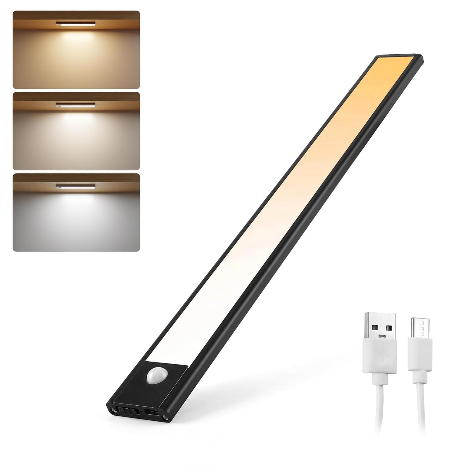 EZVALO Rechargeable Motion Sensor Led Light for Wardrobe 3 Color Modes Magnetic Closet with Stepless Dimming for Under Cou...