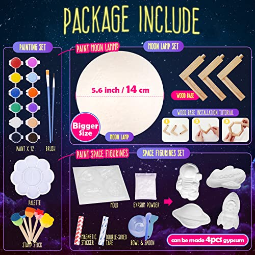 Paint Your Own Moon Lamp Kit, Cool Gifts Diy 3D Space Moon Night Light, Art Supplies Arts & Crafts Kit, Arts And Crafts For Kids Ages 8-12, Toys Girls Boy Birthday Gift Ages 3 4 5 6 7 8 9 10 11 12+ #TOP4