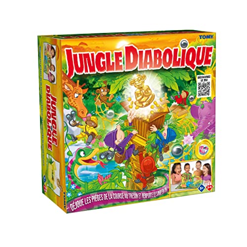TOMY T73482 Jeu de société La Jungle Diabolique, jeu familial pour adultes et enfants à partir de 5 ans