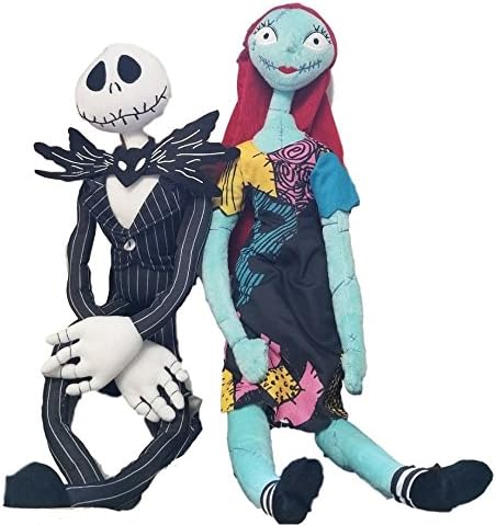 Disney Nightmare Before Christmas 24-26" Plush Poseable Jack& Sally Doll Set