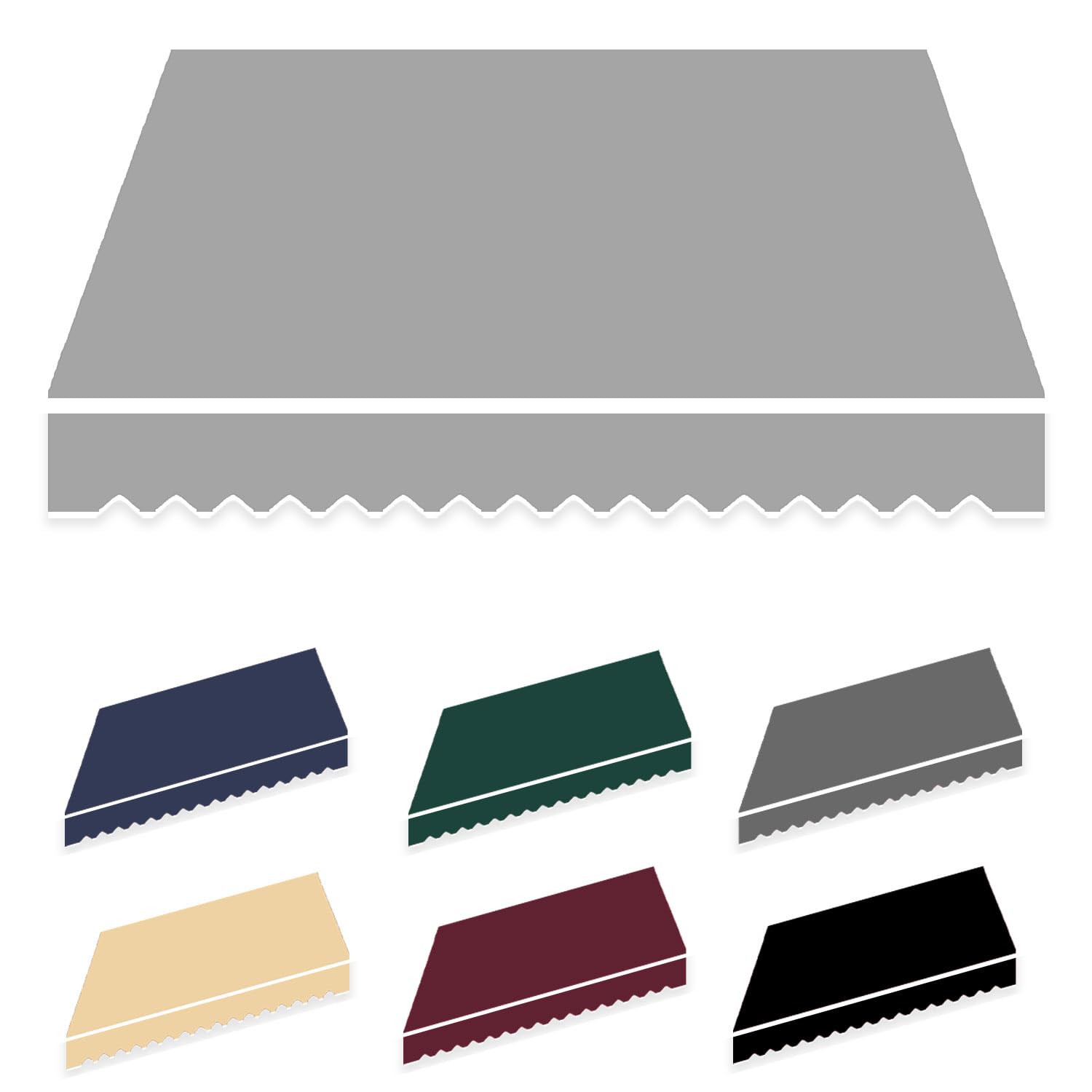 Tessuto Sostitutivo per Tenda da Giardino Retrattile per 2 M 3 M 3,5 M 4 M (Senza Telaio), Copertura per Parasole in Tela Poliestere 300G con Mantovana Anteriore(Size:4x3m,Color:Grigio Chiaro)