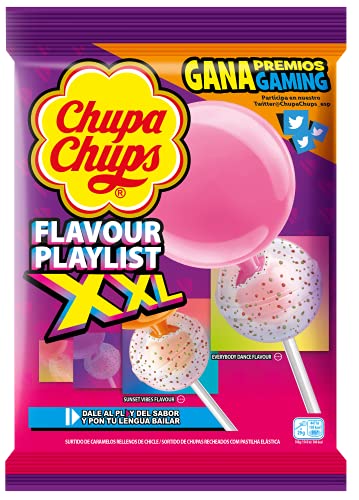 Chupa Chups Piruletas Surtidos XXL, Relleno de Chicle, 6 x 29g