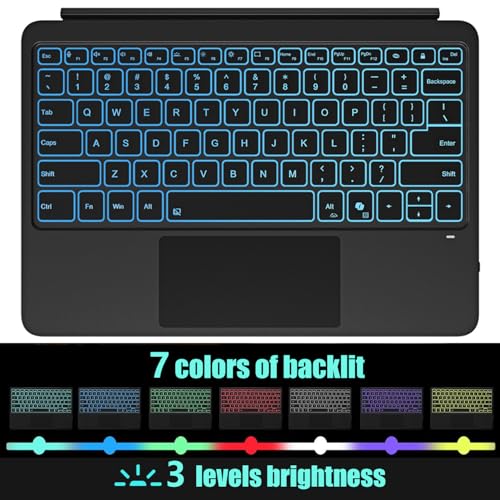 Image of Magnetic Bluetooth Keyboard Cover for Surface Pro 12 inch 1st 12 inch Laptop Released in 2025 with Backlit (Blue)