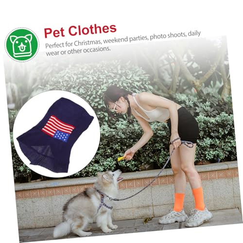 Suéter para perro Toyvian bandera estadounidense invierno miniatura 6