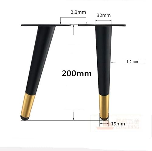 Miniatura 5 de Mueble de cocina de hierro negro y dorado para patas de sofá, silla, patas de muebles, paquete de 2 (11.811in)