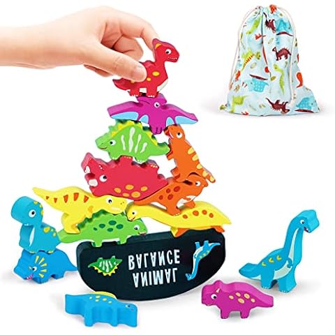 Girls Boys Toys Age 3 4 5 6 7 8, Educational Stacking Toys for 4-8 Year Old Boy Girl Montessori Building Block Gifts for 3 4 5 6 7 8 9 Year Olds Girls Boys Dinosaur Game Christmas Birthday Presents Cover