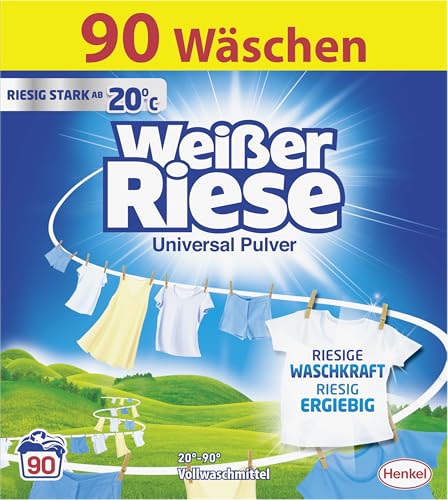 Weißer Riese Universal Pulver (90 Waschladungen), Vollwaschmittel mit...