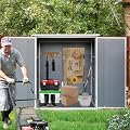 KEIKI 5x3 FT Outdoor Storage Shed Waterproof Resin Cabinet Polypropylene Frame with Lockable Doors for Bikes and Patio Furniture