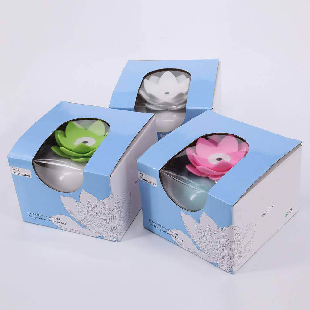 Decor Essential Oil Diffuser Cute Lotus, Mini Ceramic Home Humidifiers Aromatherapy Difuser 200mL 12Hours, Air Purifier Freshener for Office Bedroom Yoga Spa Baby (White)