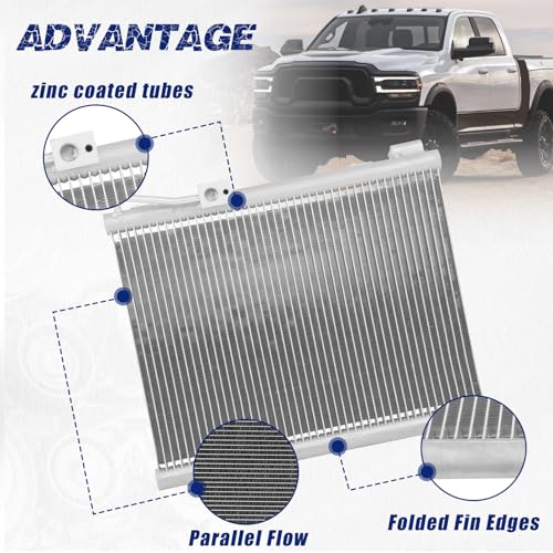 Image of Air Conditioning A /C Condenser Compatible with Dodge Ram 1500 2500 3500# 4984, 5072993AB, 5072993AA