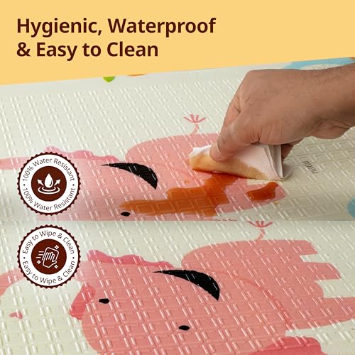 Image of LuvLap Jungle Time Double Sided Water Proof Baby Floor Mat, Multicolor, Reversible Floor mats for Kids, Baby mats for Floor, Crawling Baby, Extra Large Size, 6'5 inch x 4'10 inch (195.5cmx147cm), 0.8cm Thick