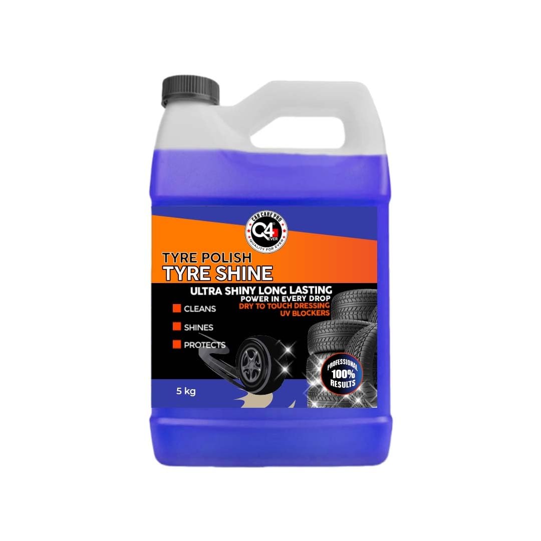 Q4 EVER Tyre Shine 5 Litre | High Gloss Tire Polish for Durable Protection | | Wet Look Finish for Car and Bike Tires, Pack of 1-image-4