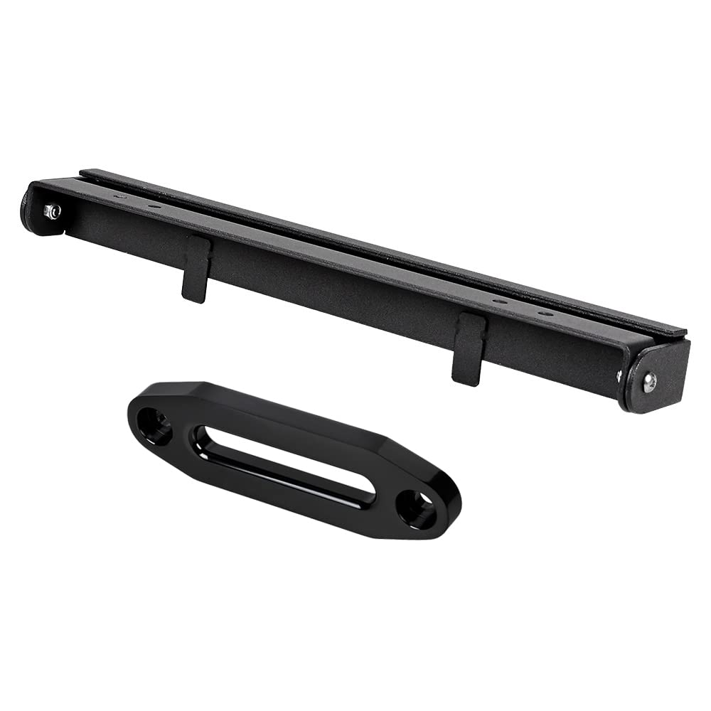 amopacorp Flip-Up Hawse Fairlead Mounted License Plate Holder Mounting Screw Kit + Anodized Black 6'' Universal High-Grade Aluminum Hawse Fairlead 3500lbs to 5500lbs