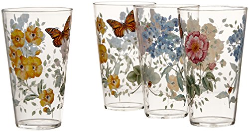 LENOX 866239 Butterfly Meadow Melamine 4pc Highball, 1.4 LB, Multi