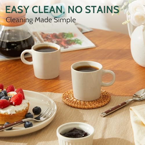 Image of Sweese 3.5oz Porcelain Espresso Cups Set of 4, Mini Coffee Mugs Demitasse Cups - White Grey