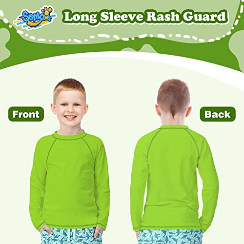 Boys Rash Guard Swim Shirt Neon Green Long Sleeve For Kids 7-8Y Rashguard Water Shirt Upf+ 50 Swimming Sun Shirt Avocado Green #TOP3
