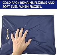 Vista 3 de Paquete de 2 bolsas de hielo de gel grande para lesiones reutilizables, almohadilla flexible de terapia de frío caliente para cadera, espalda