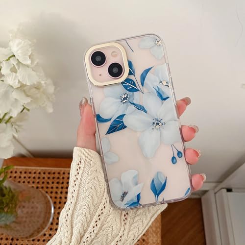 Coque iPhone 15 pour filles et femmes protection rigide polycarbonate antichoc motif floral
